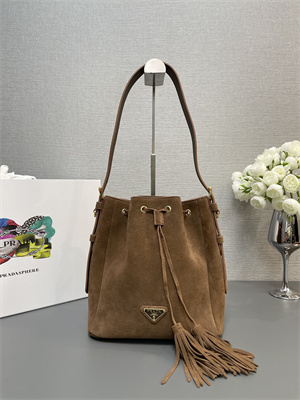 Pra*a suede bucket bag brown 1be079