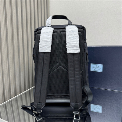 Pra*a re-nylon and leather backpack black 2vz135