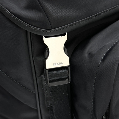 Pra*a re-nylon and leather backpack black 2vz135