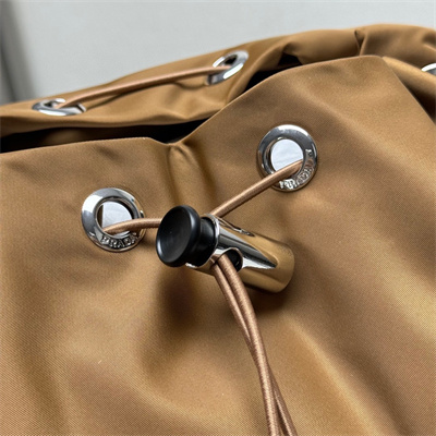 Pra*a re-nylon and leather backpack cork beige 2vz135