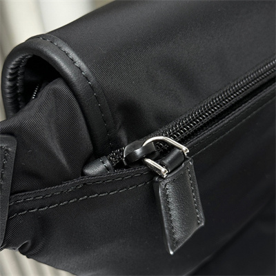 Pra*a re-nylon and leather shoulder bag black 2vh176
