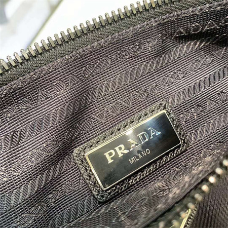 Pra*a re-nylon and saffiano leather shoulder bag black 2vh113