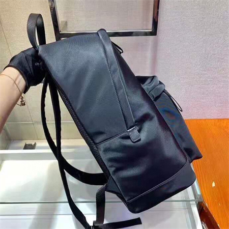 Pra*a re-nylon and leather backpack black 2vz071