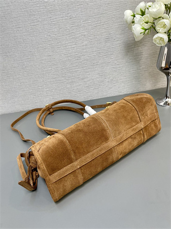 Pra*a medium suede handbag  brown 1ba426