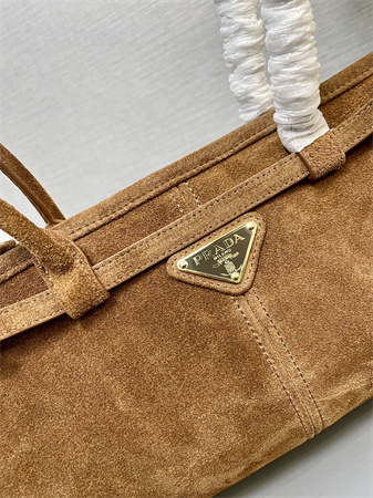 Pra*a medium suede handbag  brown 1ba426