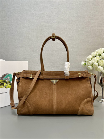 Pra*a large suede handbag  brown 1ba433