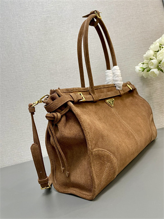 Pra*a large suede handbag  brown 1ba433