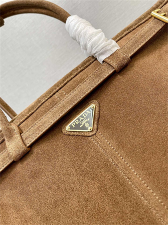 Pra*a large suede handbag  brown 1ba433