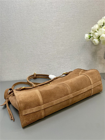 Pra*a large suede handbag  brown 1ba433