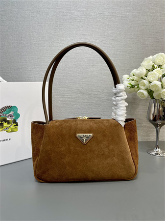 Pra*a medium suede shoulder bag  brown 1ba444