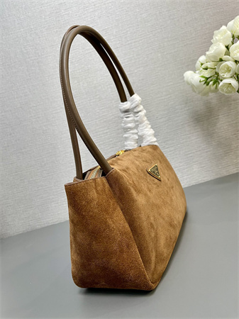 Pra*a medium suede shoulder bag  brown 1ba444