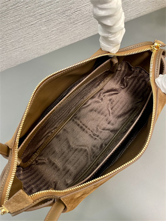 Pra*a medium suede shoulder bag  brown 1ba444