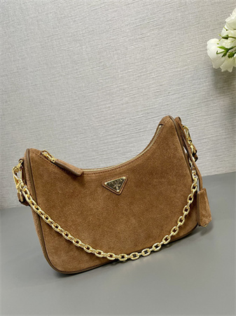 Pra*a re-edition suede mini-bag  brown 1bc204