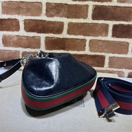 Gu.cci Attache small shoulder bag Crystal Coated Canvas Black 699409