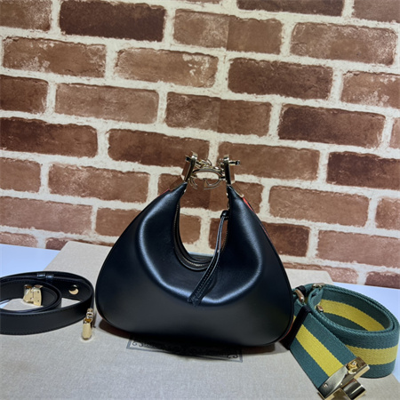 Gu.cci Attache small shoulder bag Leather Black 699409