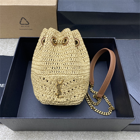 Y.S.L Mini Joe In Raffia and Calfskin