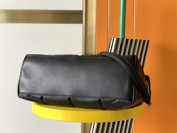 Y.S.L PUFFER MEDIUM In Nappa Lambskin Gold Tone Metal Black Color