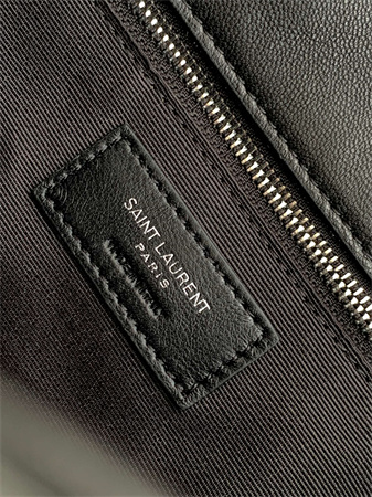 Y.S.L PUFFER MEDIUM In Nappa Lambskin Silver Tone Metal Black Color