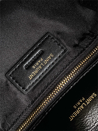 Y.S.L TOY PUFFER In Shinny Calfskin Gold Tone Metal Black