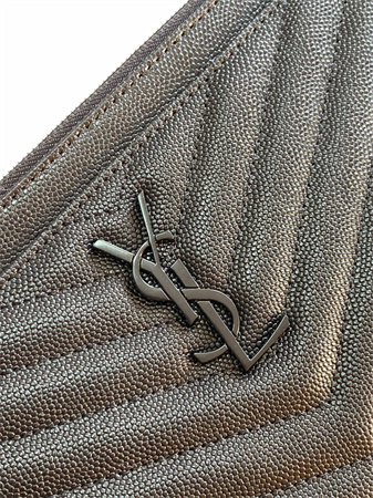 Y.S.L CASSANDRE MATELASSÉ Large Pouch In Grain DE Poudre Leather Black /Black