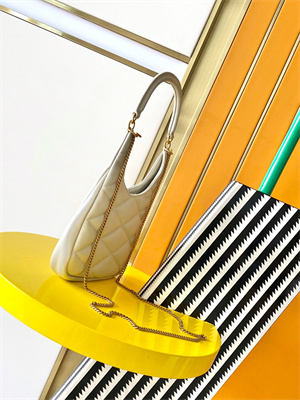 Y.S.L Sade HOBO BAG In Quilted Lambskin White