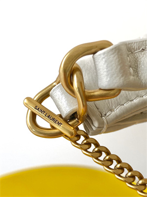 Y.S.L Sade HOBO BAG In Quilted Lambskin White