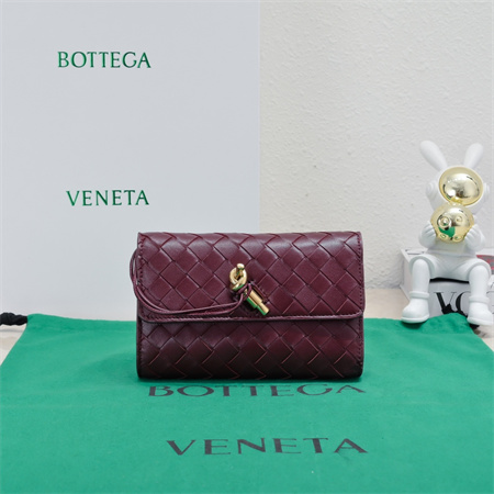 BV Andiamo Large Flap Wallet Lambskin Burgundy