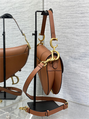 CD Saddle Bag Grained Calfskin Caramel Color