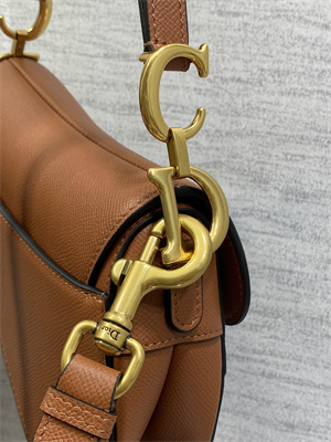 CD Mini Saddle Bag Grained Calfskin Caramel Color