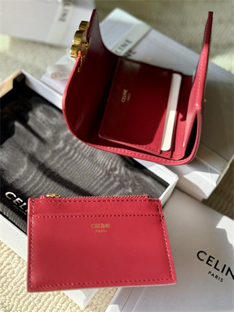 Ce**e compact wallet with coin triomphe in shiny calfskin