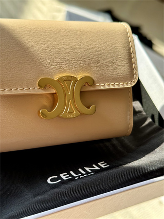 Ce**e compact wallet with coin triomphe in shiny calfskin