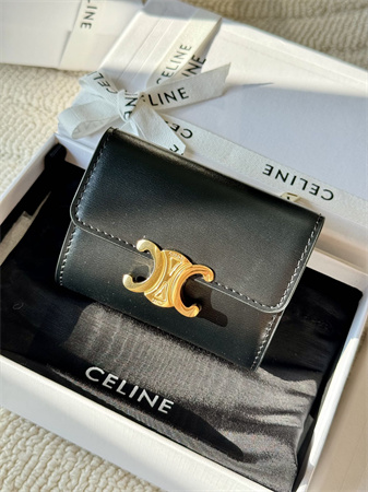 Ce**e compact wallet with coin triomphe in shiny calfskin