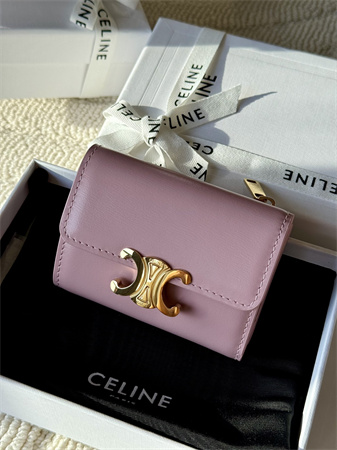 Ce**e compact wallet with coin triomphe in shiny calfskin