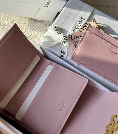 Ce**e compact wallet with coin triomphe in shiny calfskin