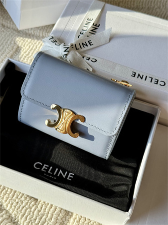 Ce**e compact wallet with coin triomphe in shiny calfskin