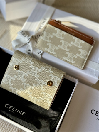 Ce**e compact wallet with coin in triomphe canvas