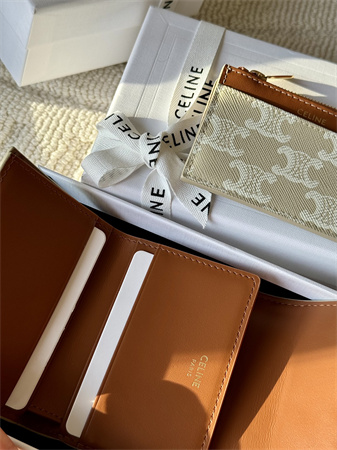 Ce**e compact wallet with coin in triomphe canvas