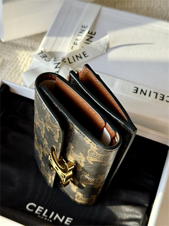 Ce**e compact wallet with coin in triomphe canvas