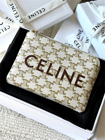 Ce**e coin purse with printing in triomphe canvas