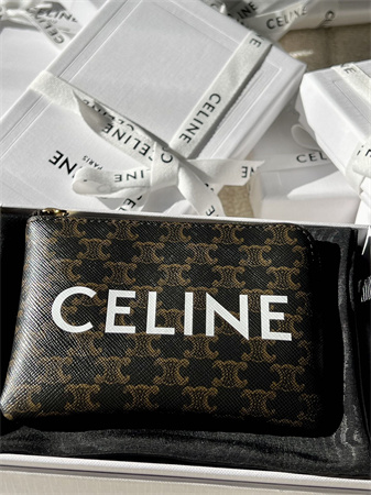 Ce**e coin purse with printing in triomphe canvas