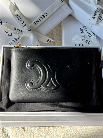 Ce**e triomphe coin purse smooth calfskin black
