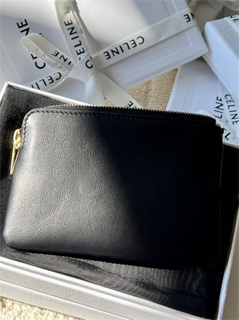Ce**e triomphe coin purse smooth calfskin black