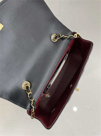 Ch*el vintage flap bag lambskin gold tone metal black a2221