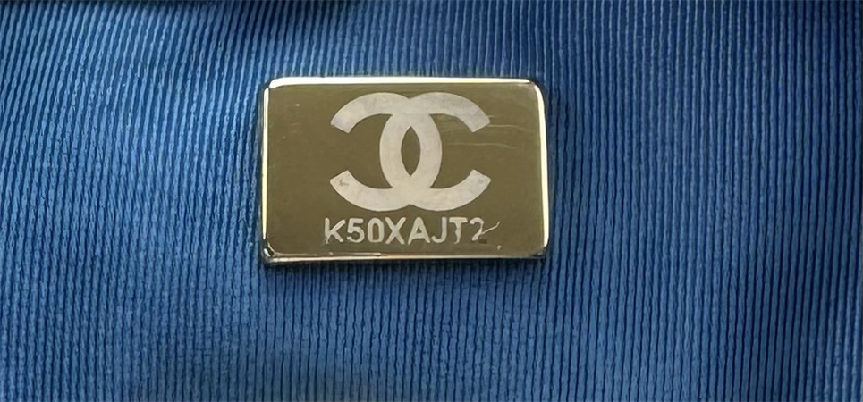 Ch*el 19 bag denim fabric gold tone as1160