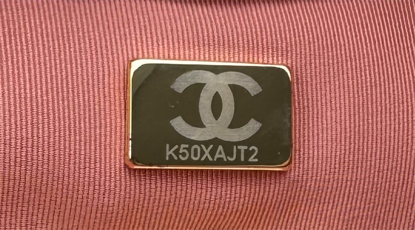 Ch*el 19 bag tweed gold tone pink as1160