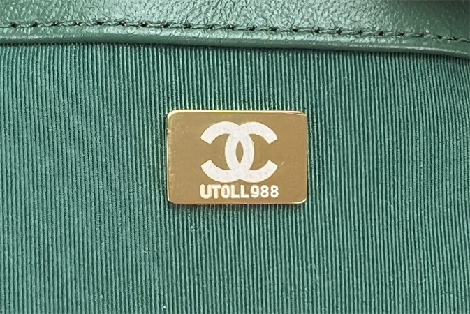 Ch*el 19 bag tweed gold tone multicolor as1160