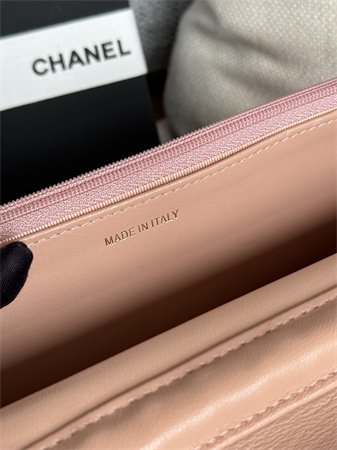 Ch*el wallet on chain lambskin gold tone metal pink ap0250