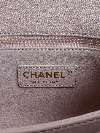 Ch*el small coco handle bag grained calfskin lt gold metal lt pink a92990