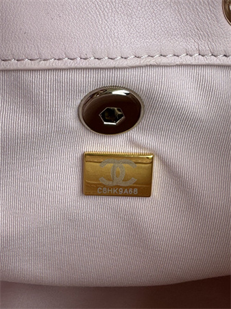 Ch*el duma backpack lambskin gold tone metal lt pink as2908