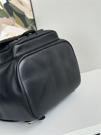 Ch*el duma backpack lambskin gold tone metal black as3618